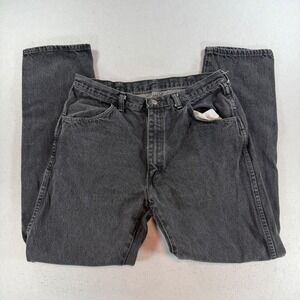 Route 66 Mens Vintage Made in USA Black Denim Jeans 36x32 Faded Straight Leg